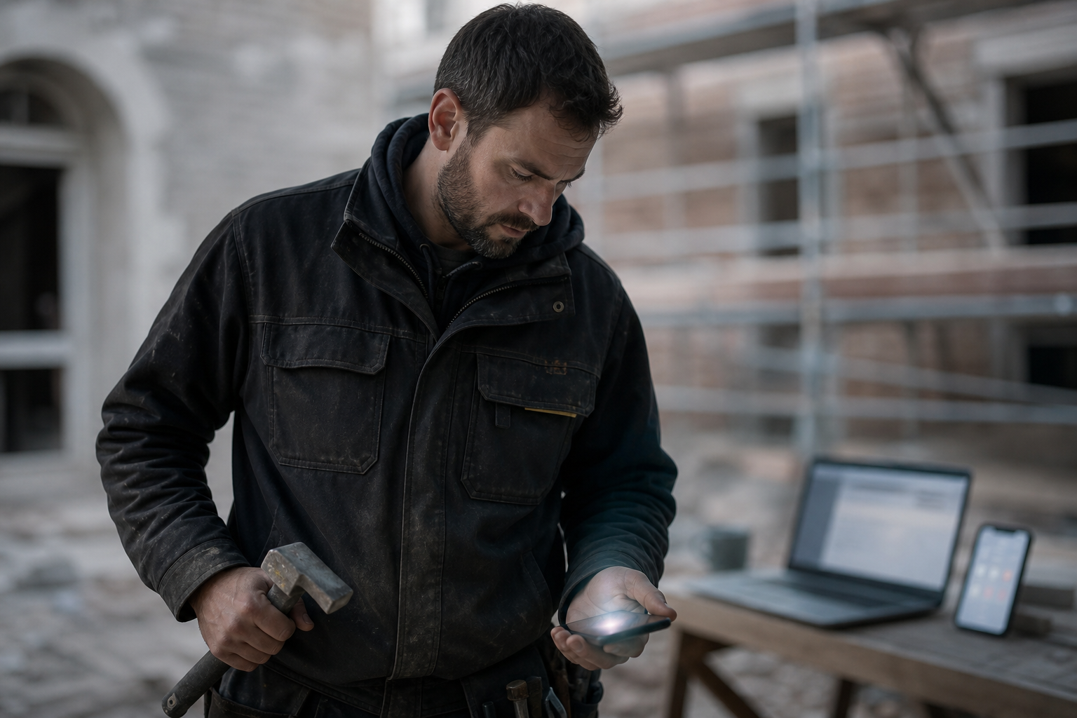 Trades business owner busy on site with no time for marketing